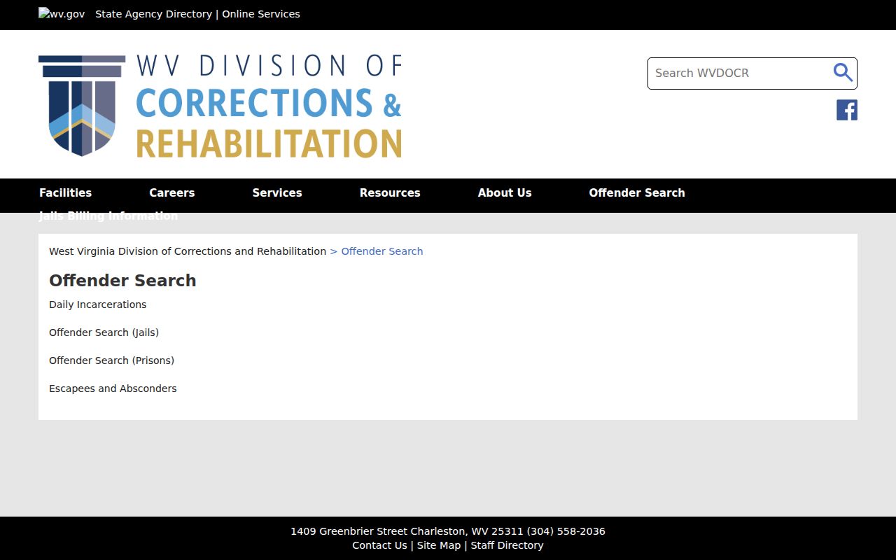 Clay County arrest records routing between WVDCR jail and prison searches