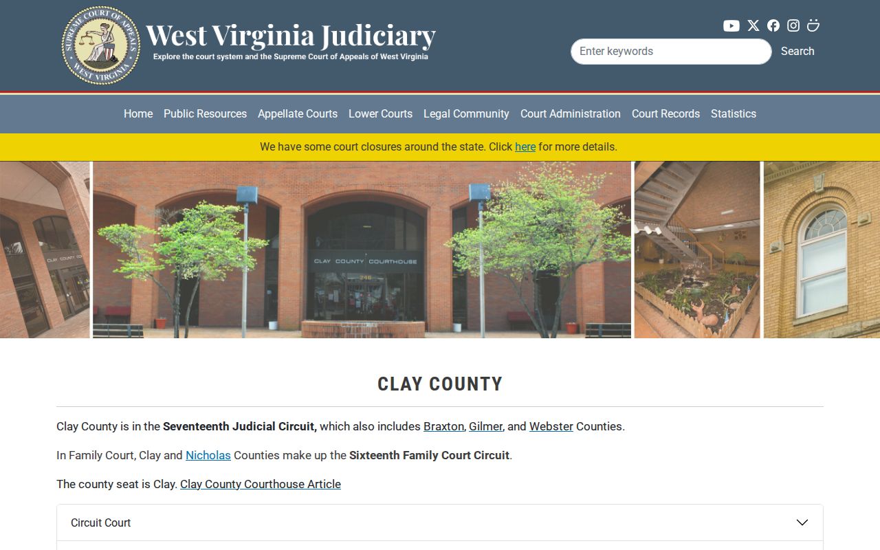 Clay County criminal court case roster for the courthouse and Judicial Annex