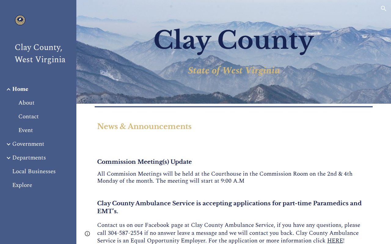 Current Clay County government website with county office links